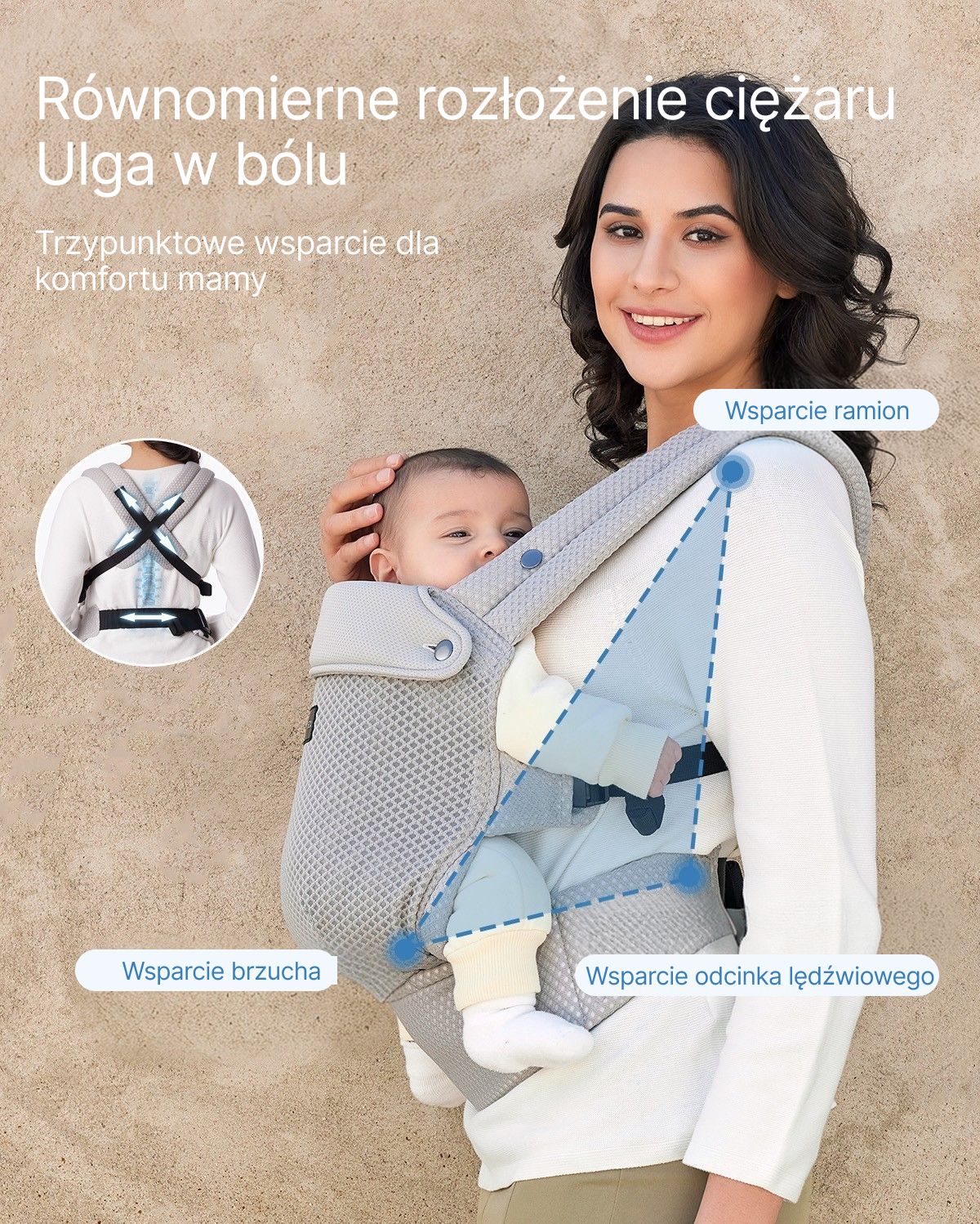 PureHug Nosidełko dla Dzieci - Ergonomiczne, Wygodne i Lekkie