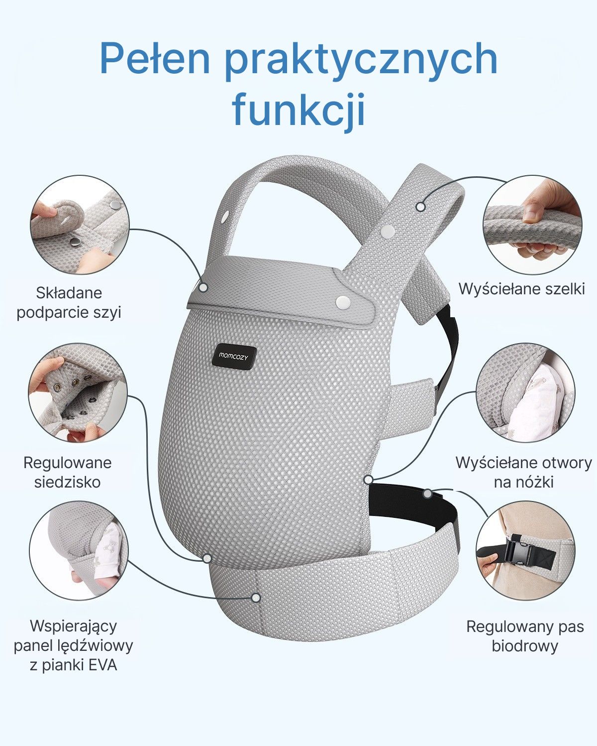 PureHug Nosidełko dla Dzieci - Ergonomiczne, Wygodne i Lekkie