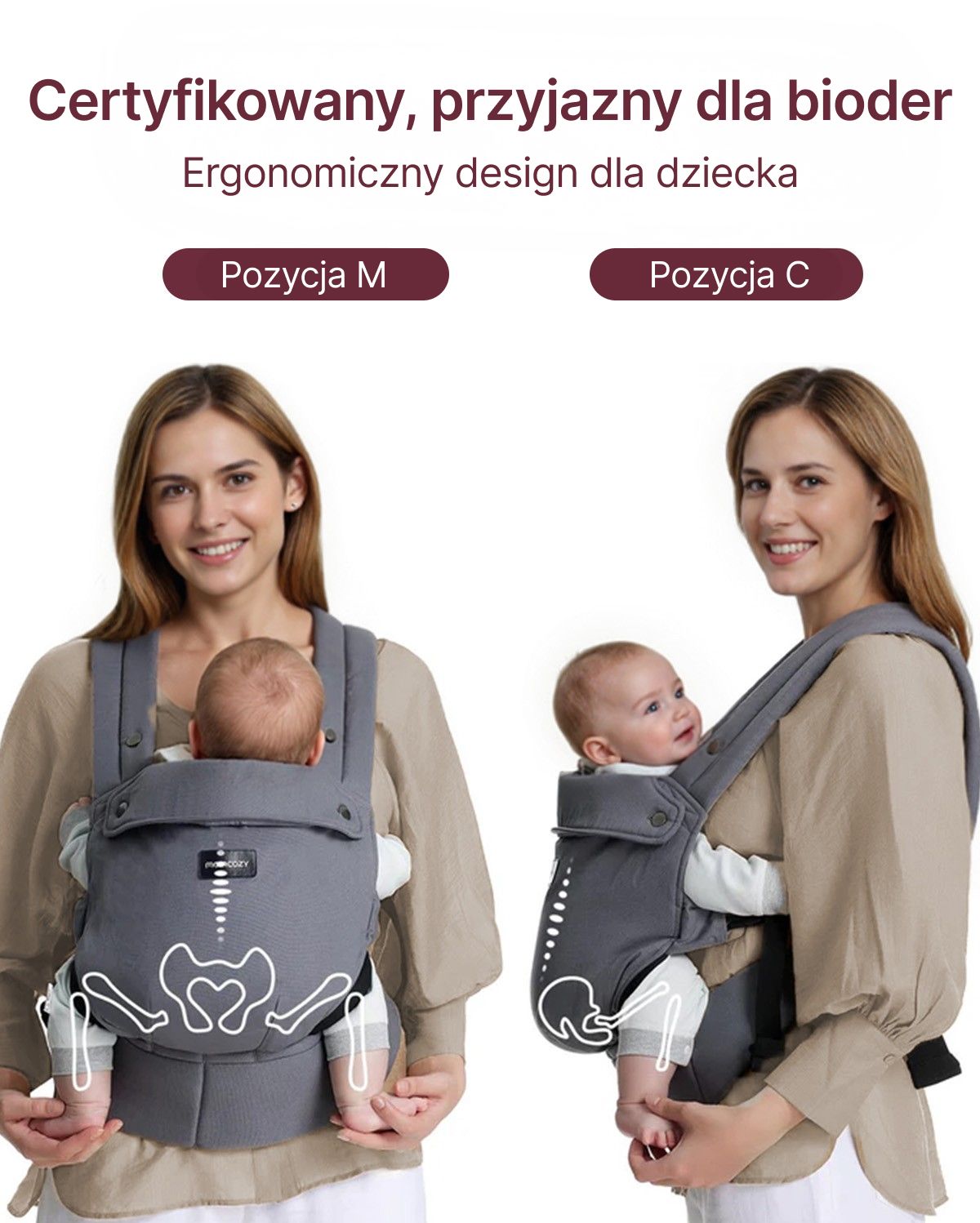 PureHug Nosidełko dla Dzieci - Ergonomiczne, Wygodne i Lekkie