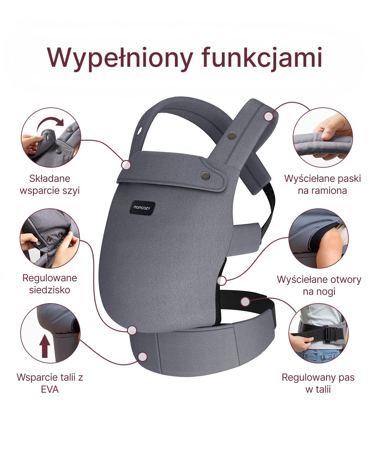 PureHug Nosidełko dla Dzieci - Ergonomiczne, Wygodne i Lekkie