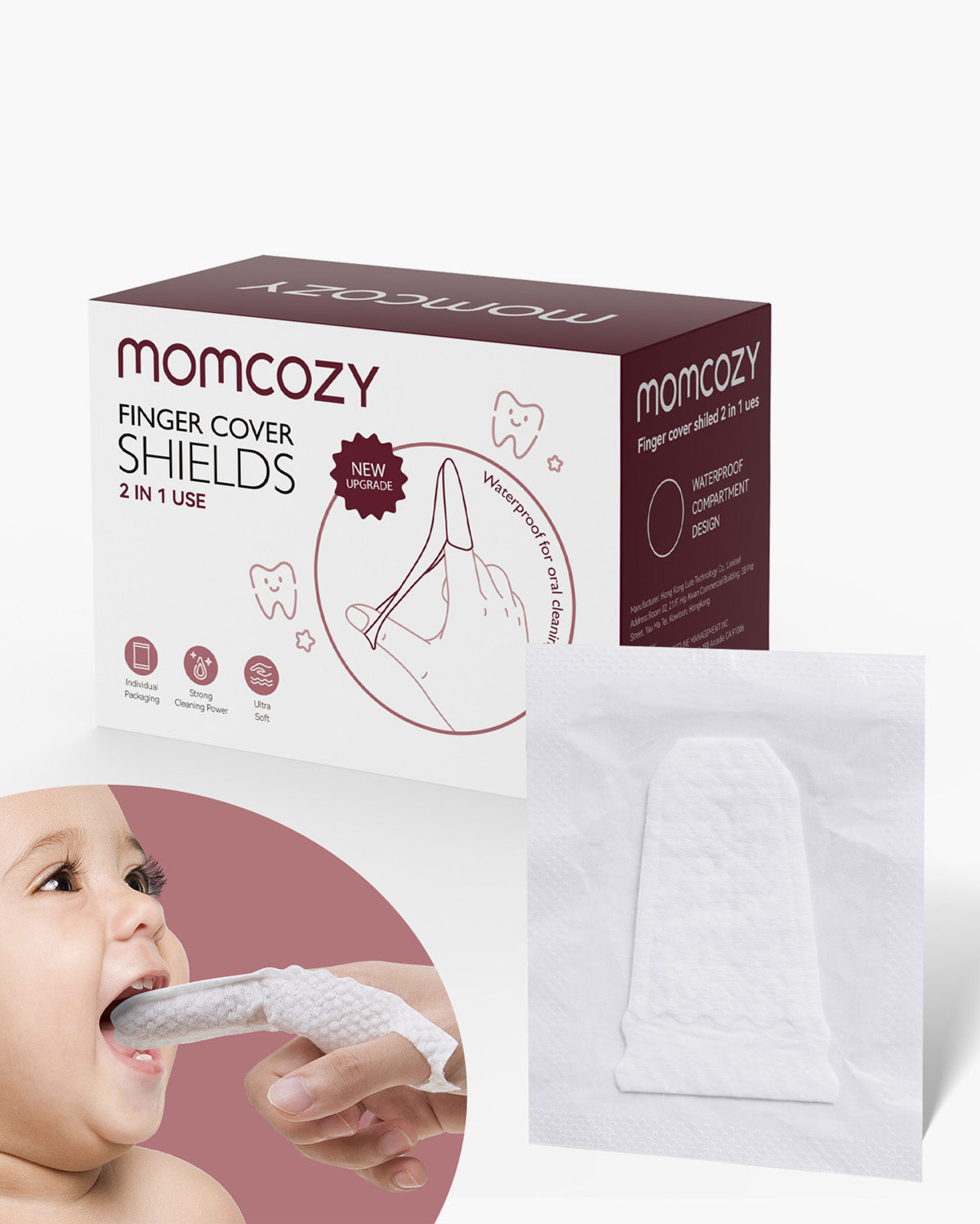 Seria do Pielęgnacji Jamy Ustnej Momcozy: Chusteczki do Czyszczenia Zębów