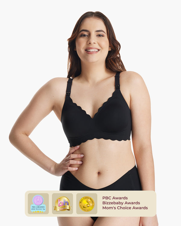 Jelly Strip - Bezszwowy Biustonosz do Karmienia Push up w Kwiaty -YN46