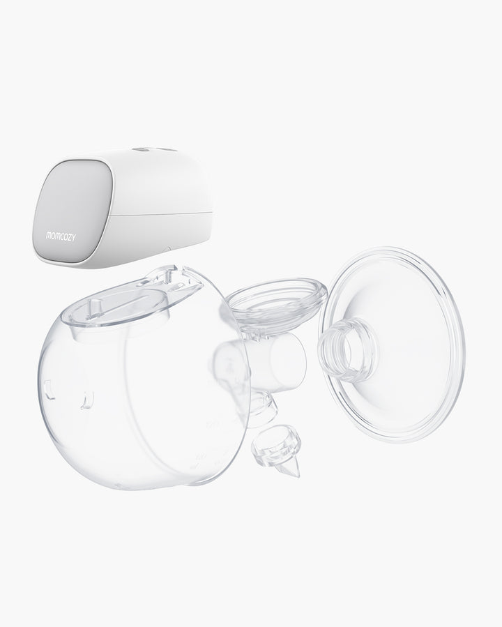 S9 Pro Wearable Breast Pump components showcasing modern design and transparent milk collector.