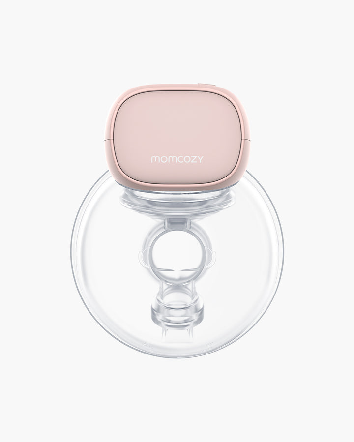 Top view of S9 Pro Wearable Breast Pump showcasing modern design and transparent milk collector.