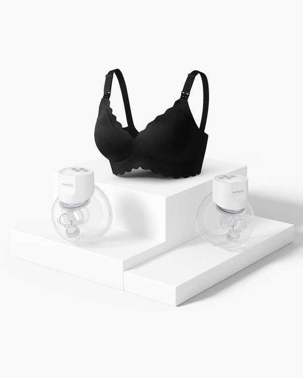 S12 Pro Bra Bundle: Double S12 Pro Wearable Breast Pump and Jelly Gel Bra Front